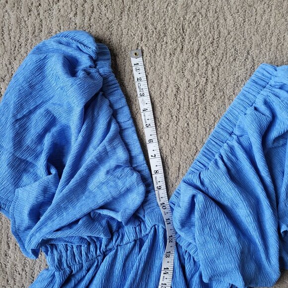 Women’s V-Neck Tiered Backless Maxi Dress – Size S – Light Blue – NWOT - Picture 6 of 11